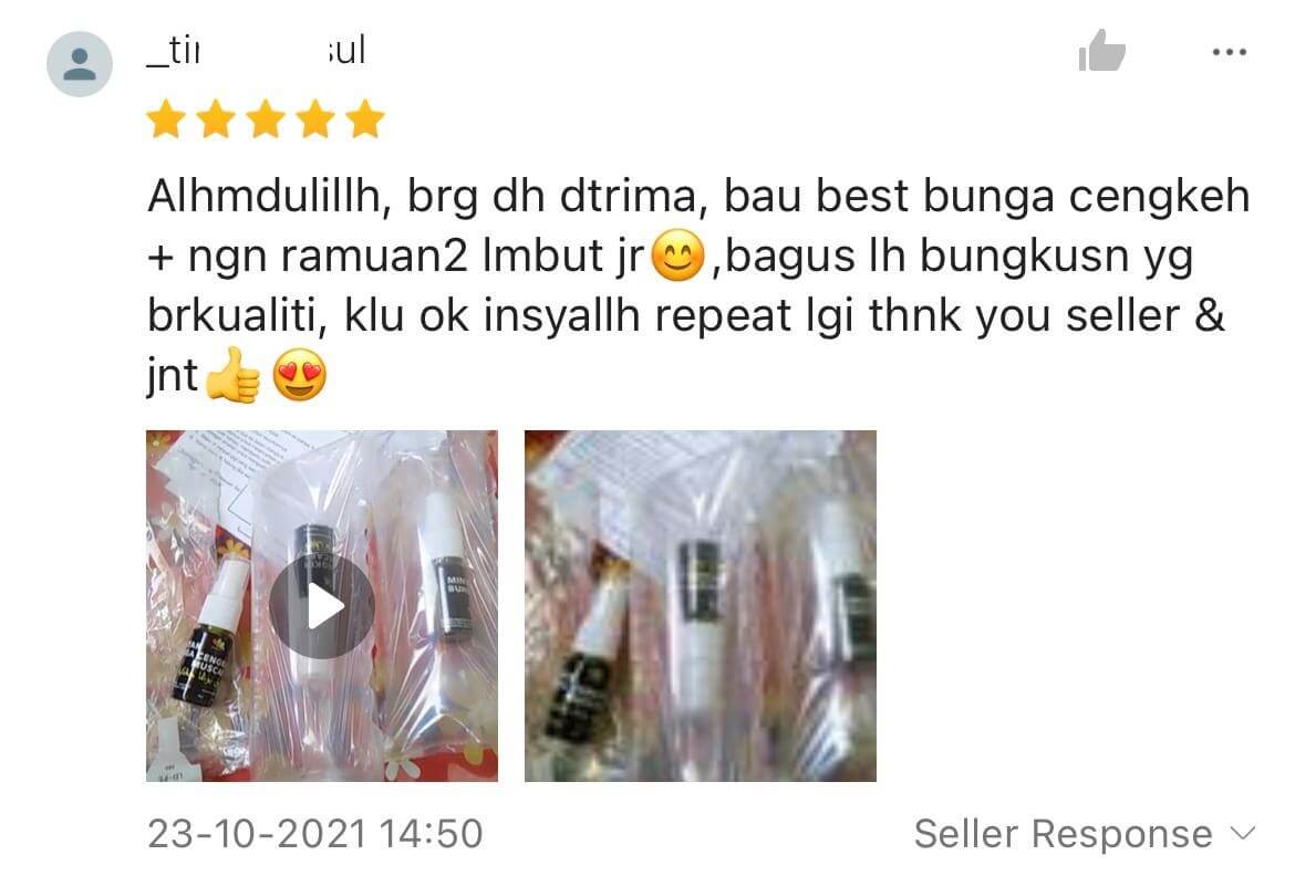 testimoni minyak bunga cengkih shopee 3