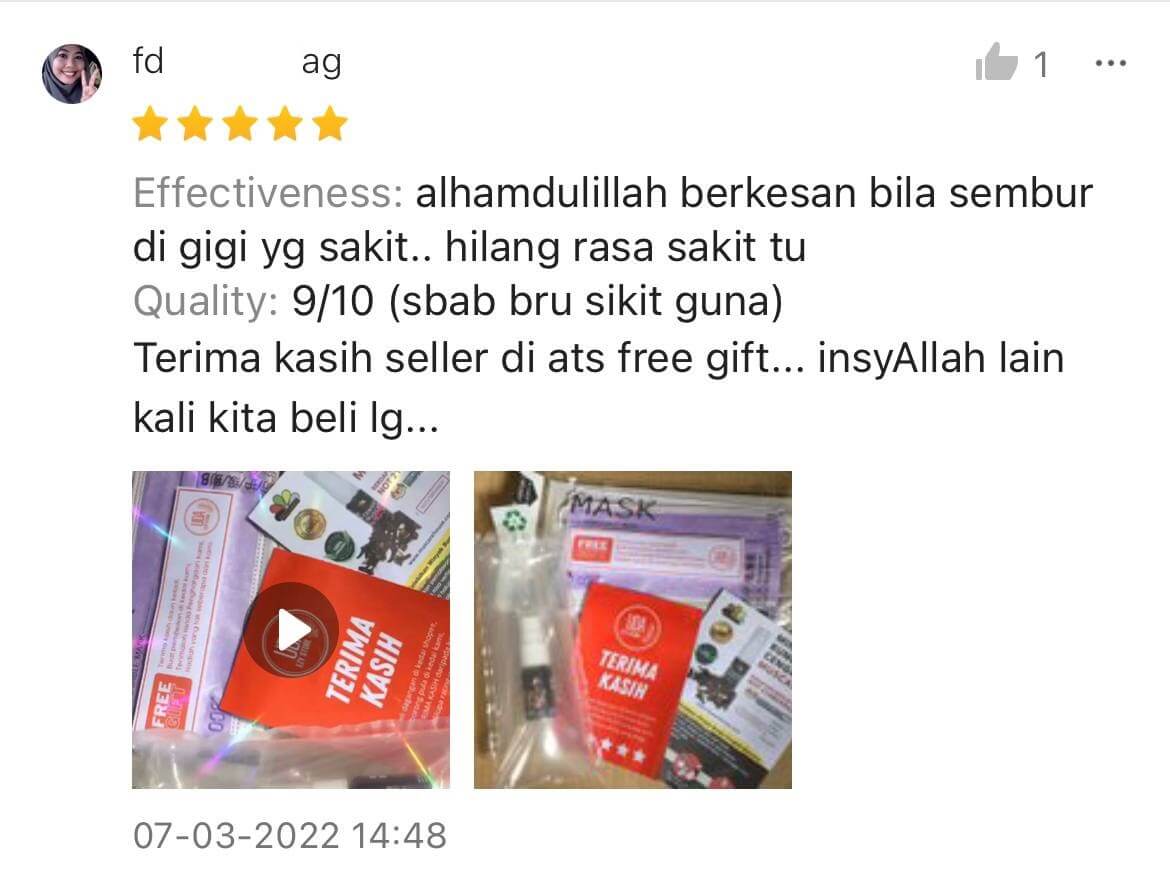 testimoni minyak bunga cengkih shopee 6